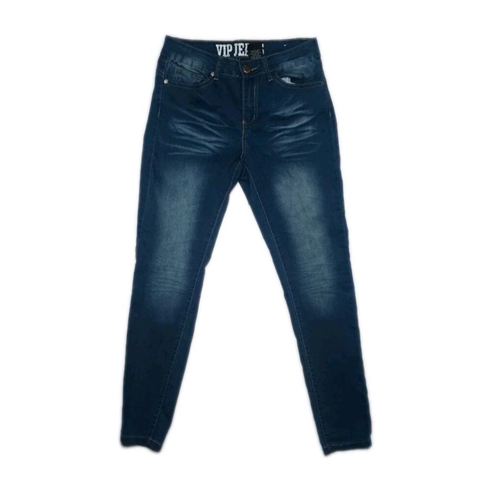 VIP Jeans Women's Skinny Stretch Dark Wash Blue Denim Sz 7/8 Pre-Owned